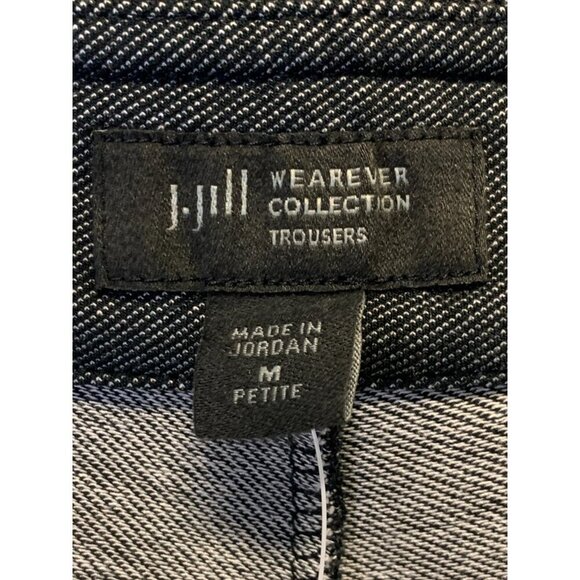 NEW J.Jill Wearever Womens Trousers Gray Stretch Button Medium Petite Workwear - Picture 7 of 9